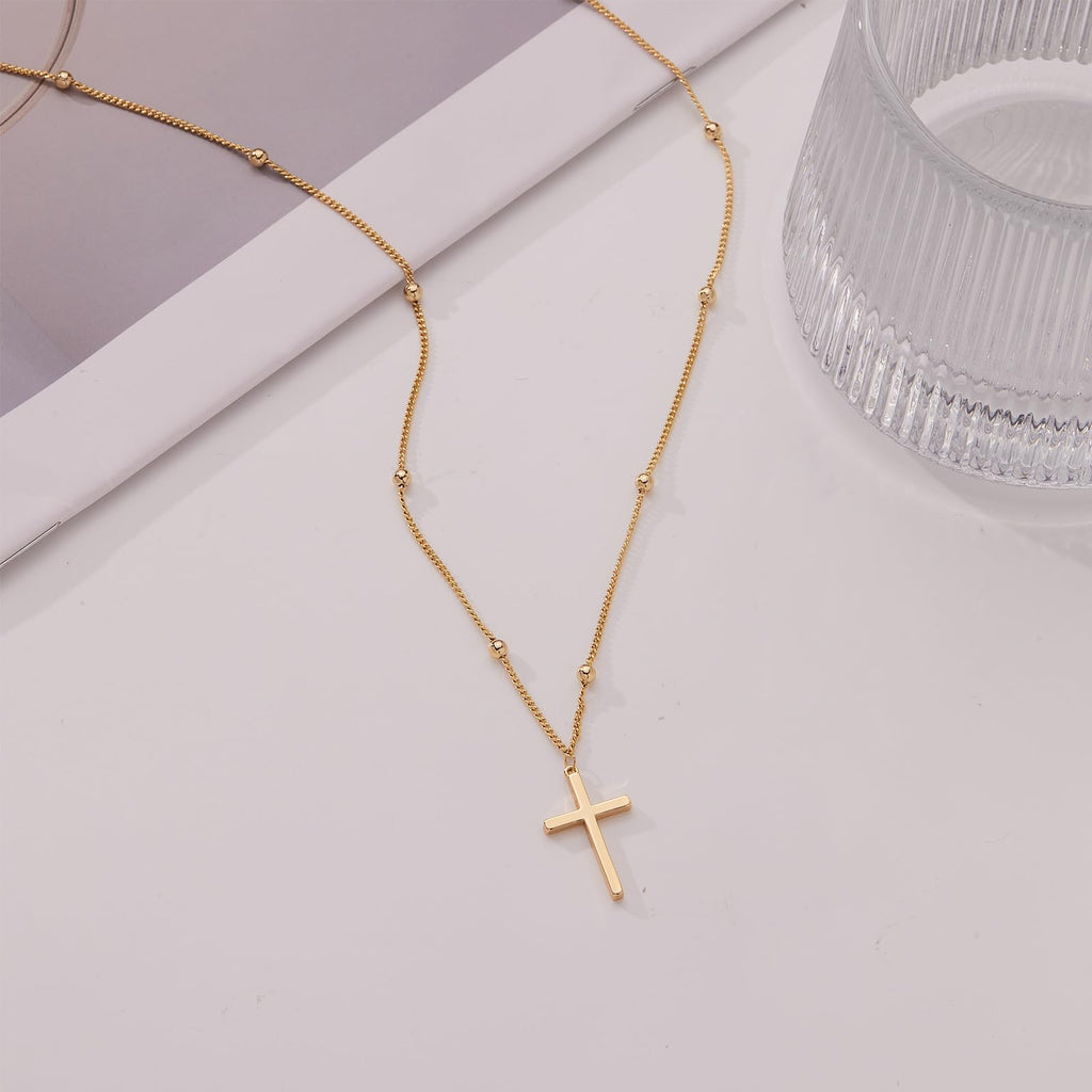 Christian Gifts for Women Cross Necklace for Women 14K Gold/Silver Plated Infinity Long Charm Necklace Trendy Non Tarnish Waterproof Jewelry Religious Baptism Faith Gifts Christmas Stocking Stuffers