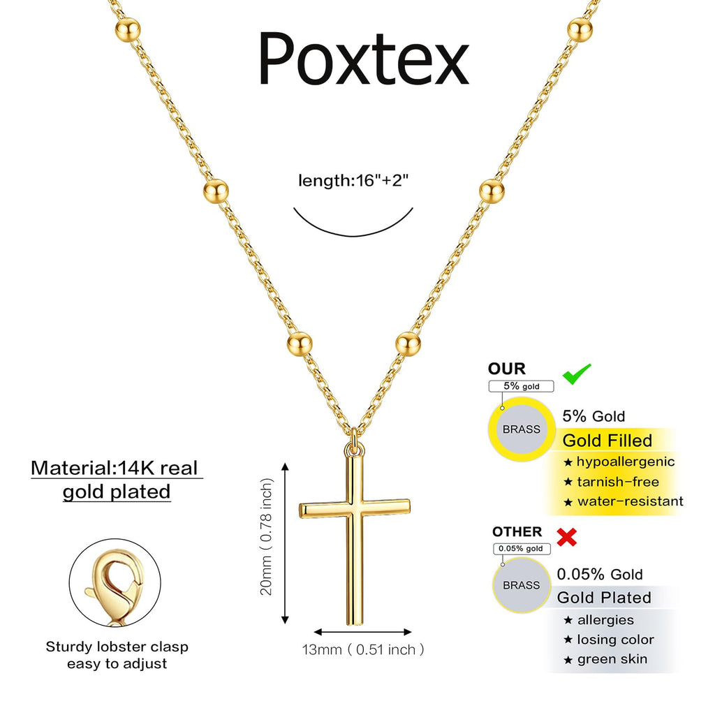 Christian Gifts for Women Cross Necklace for Women 14K Gold/Silver Plated Infinity Long Charm Necklace Trendy Non Tarnish Waterproof Jewelry Religious Baptism Faith Gifts Christmas Stocking Stuffers