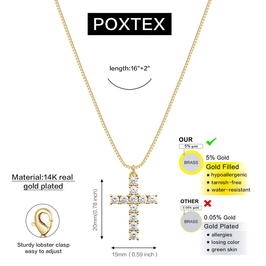 Christian Gifts for Women Cross Necklace for Women 14K Gold/Silver Plated Infinity Long Charm Necklace Trendy Non Tarnish Waterproof Jewelry Religious Baptism Faith Gifts Christmas Stocking Stuffers