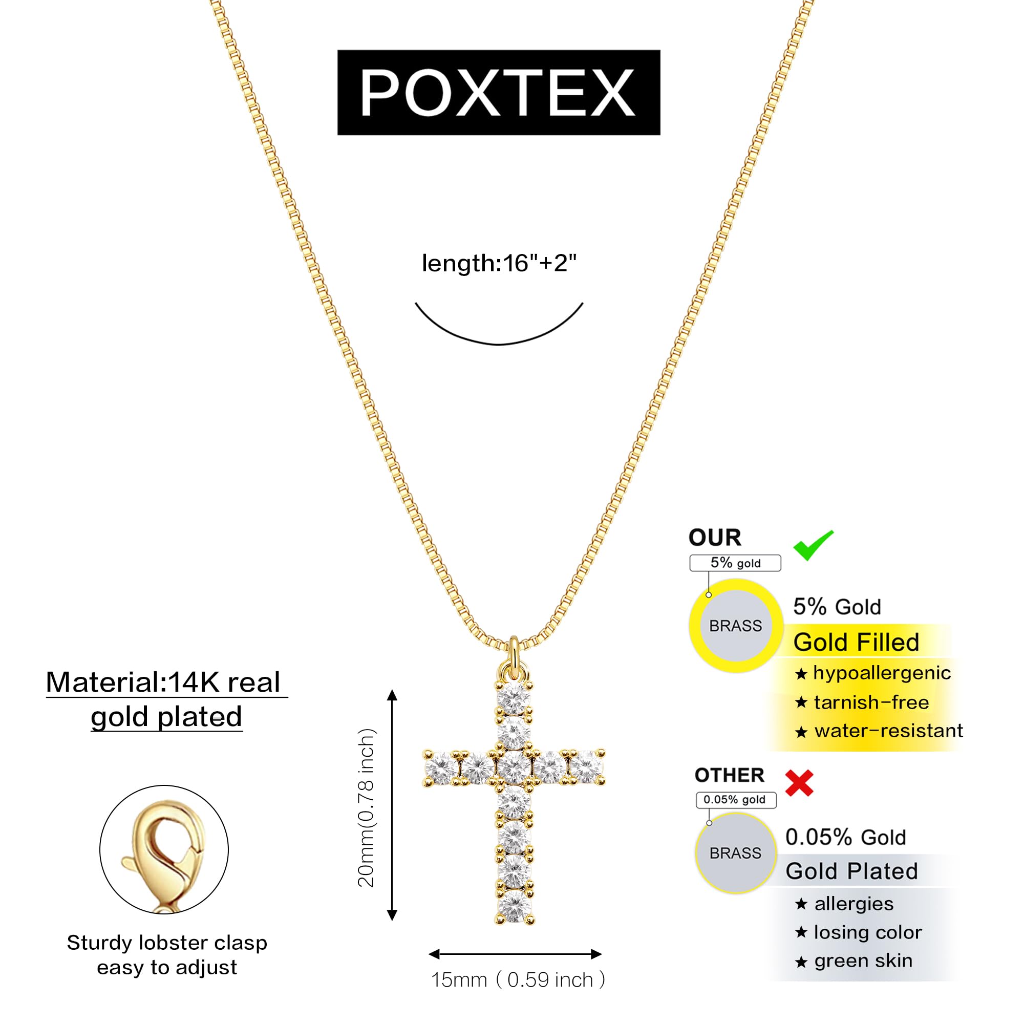 Christian Gifts for Women Cross Necklace for Women 14K Gold/Silver Plated Infinity Long Charm Necklace Trendy Non Tarnish Waterproof Jewelry Religious Baptism Faith Gifts Christmas Stocking Stuffers