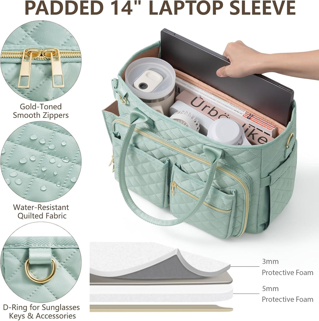 Large Bible Bag with Bible Cover Case for Women, Quilted Church Tote Bag Bible Carrying Case w/Shoulder Strap, Bible Study Supplies Journaling Kit Bible Accessories Christmas Christian Gifts for Women