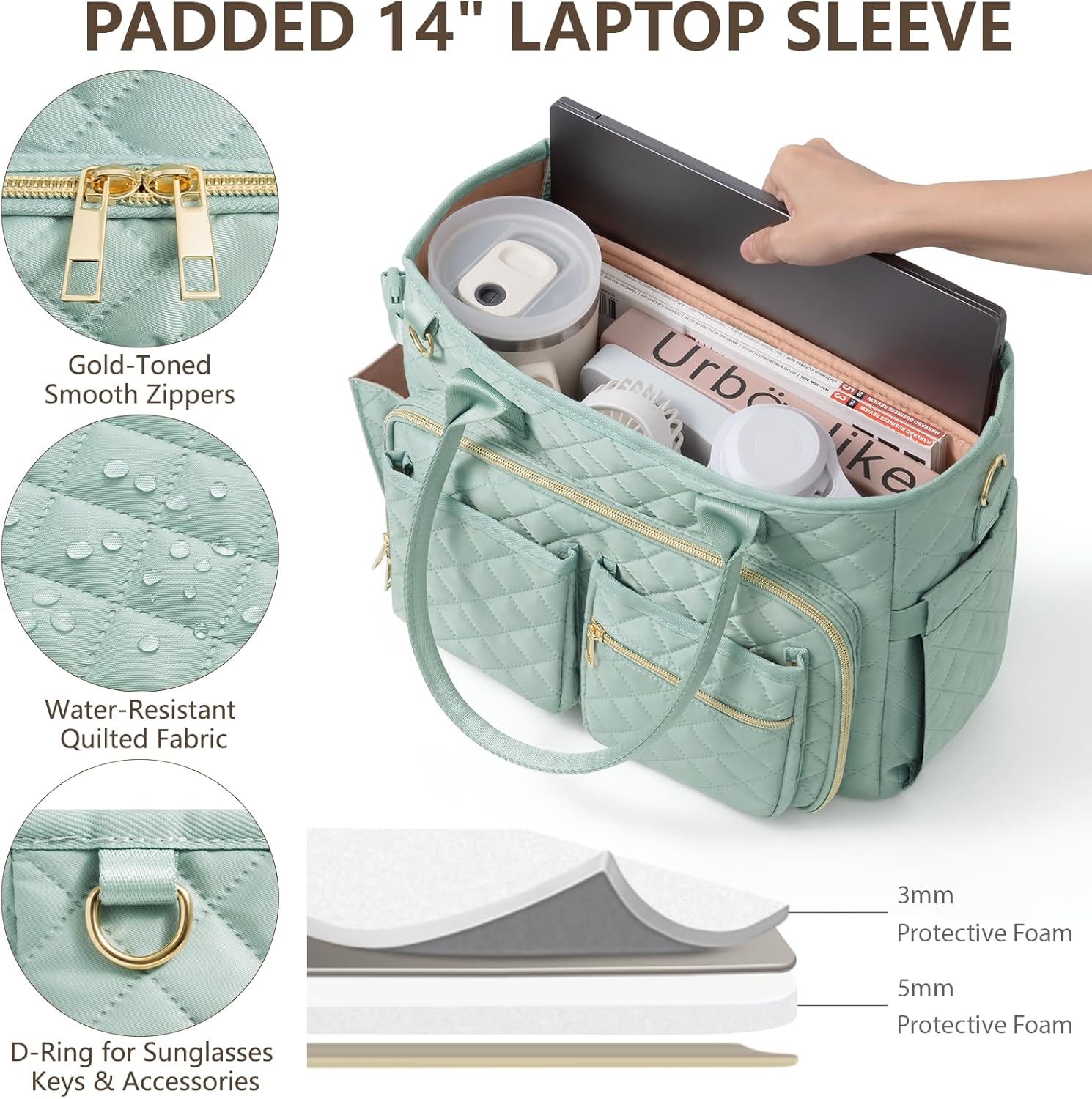 Large Bible Bag with Bible Cover Case for Women, Quilted Church Tote Bag Bible Carrying Case w/Shoulder Strap, Bible Study Supplies Journaling Kit Bible Accessories Christmas Christian Gifts for Women