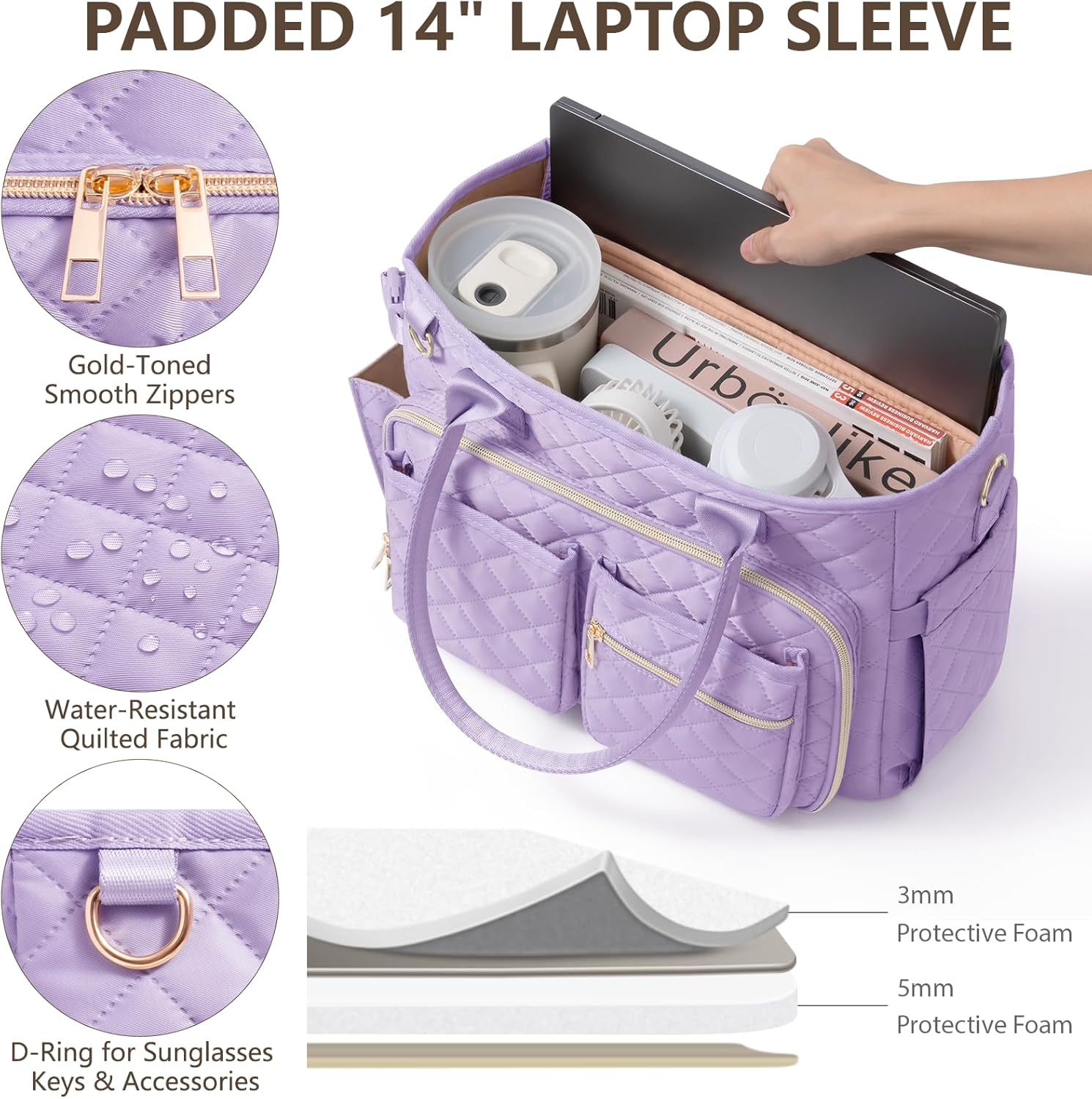 Large Bible Bag with Bible Cover Case for Women, Quilted Church Tote Bag Bible Carrying Case w/Shoulder Strap, Bible Study Supplies Journaling Kit Bible Accessories Christmas Christian Gifts for Women