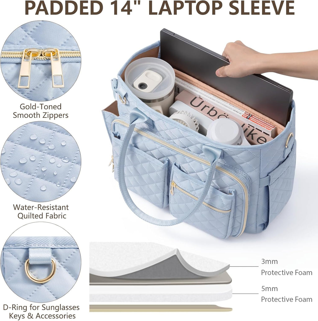 Large Bible Bag with Bible Cover Case for Women, Quilted Church Tote Bag Bible Carrying Case w/Shoulder Strap, Bible Study Supplies Journaling Kit Bible Accessories Christmas Christian Gifts for Women