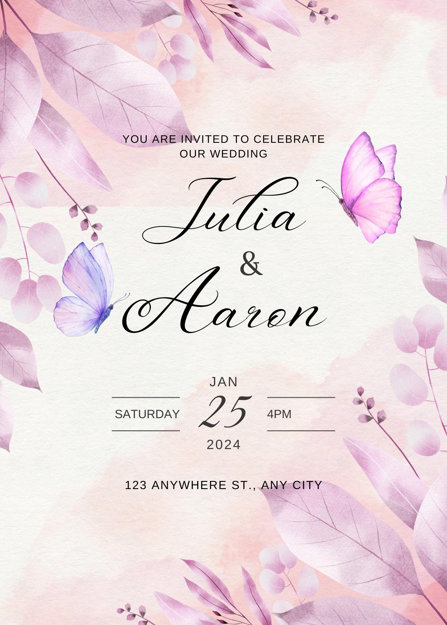 Customizable Wedding Invitation