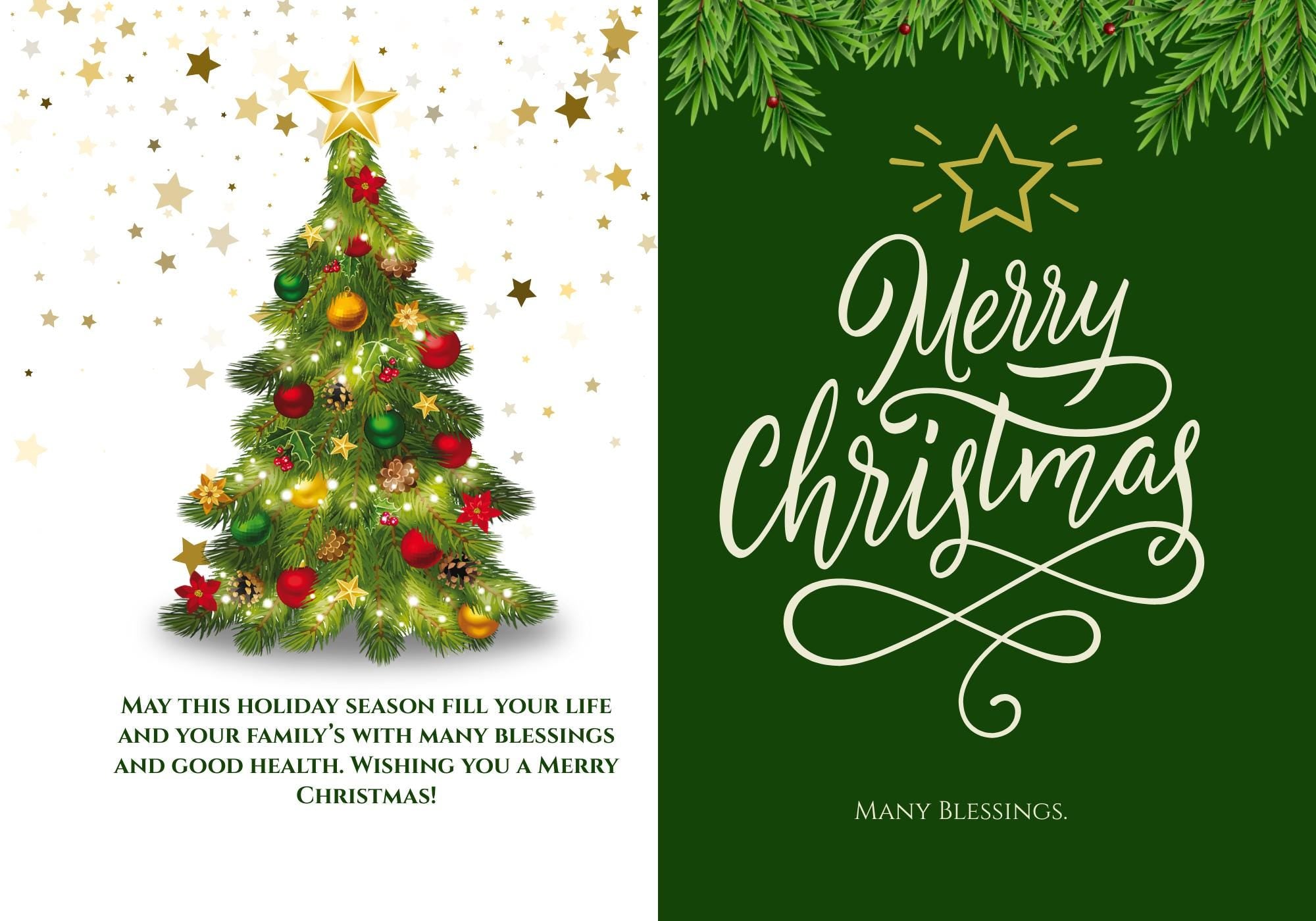 Printable Christmas Card can be personalized (Digital Download